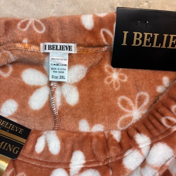 NWT Pajama Pants 2XL I Believe Cozy Fleece Stretch Smoothing Waistband Slimming - Picture 9 of 14